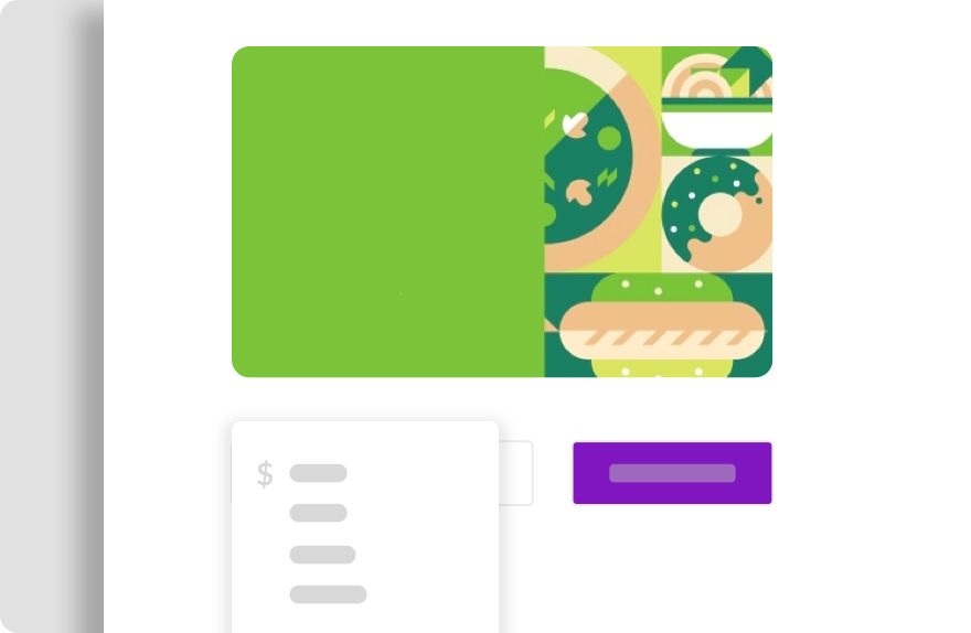 Select the E-Gift Card Value